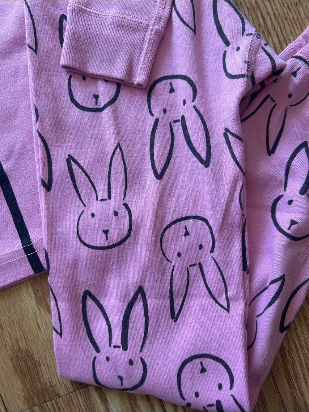 Hanna Andersson Girls Pink Bunny Pajama Set EUC Size 130/US8
